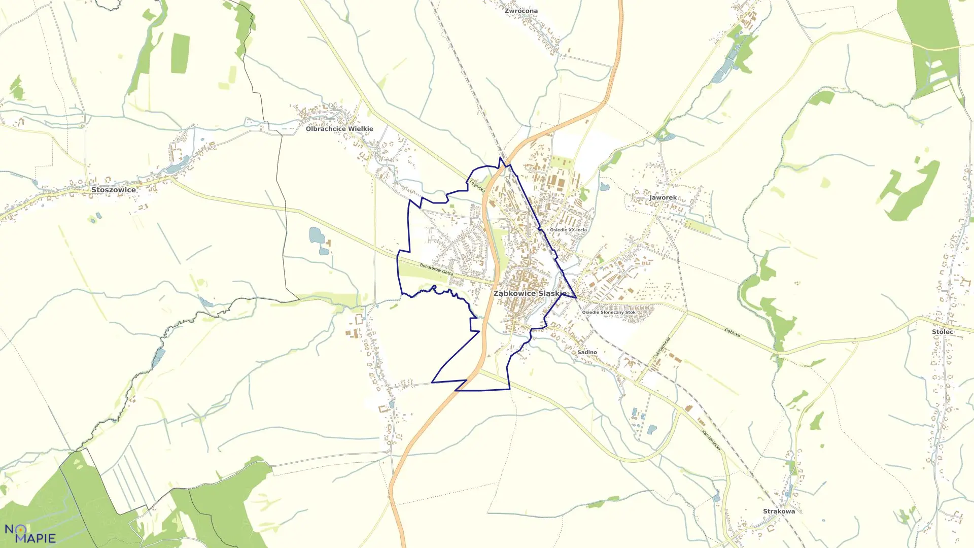 Mapa obrębu CENTRUM w gminie Ząbkowice Śląskie