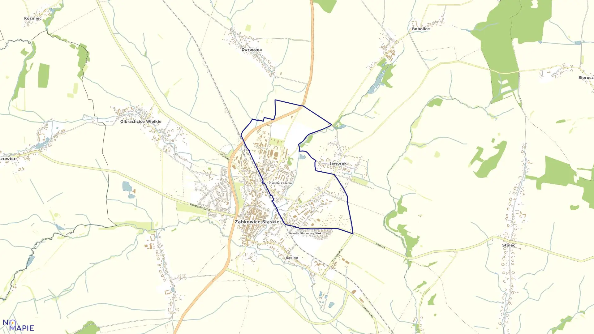 Mapa obrębu OSIEDLE WSCHÓD w gminie Ząbkowice Śląskie