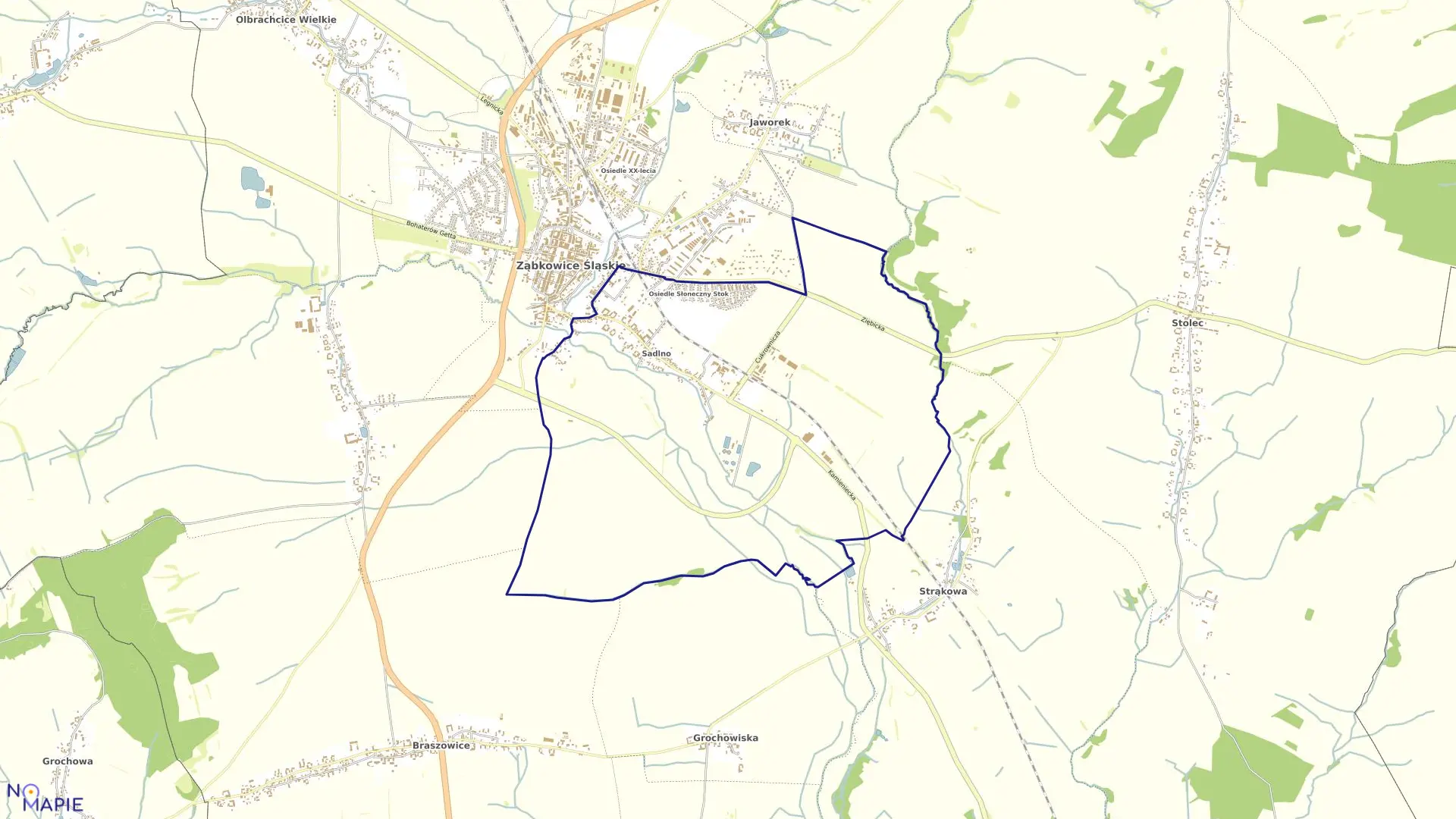Mapa obrębu SADLNO w gminie Ząbkowice Śląskie
