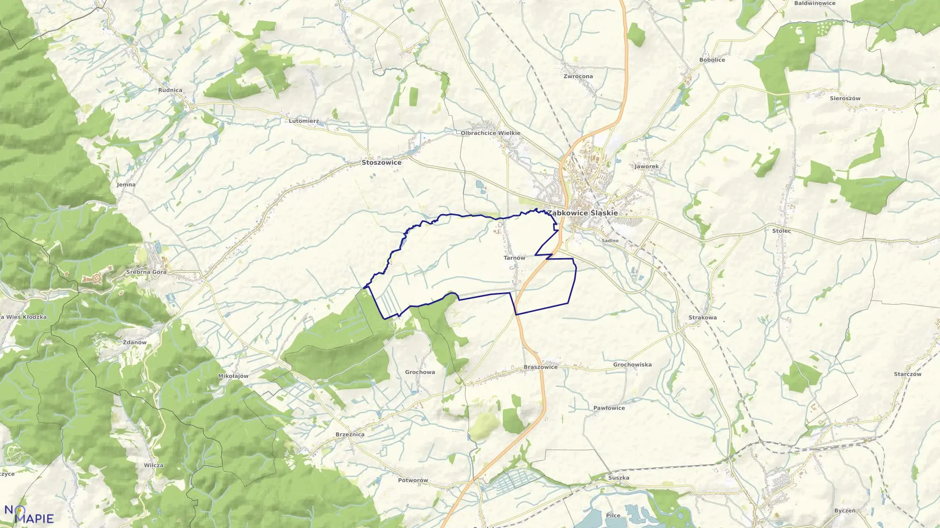 Mapa obrębu TARNÓW w gminie Ząbkowice Śląskie