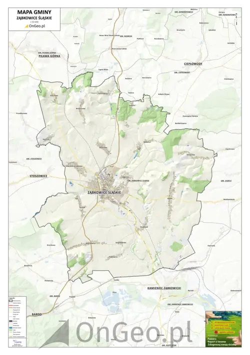 Mapa gminy Ząbkowice Śląskie